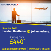 Special flights London-Heathrow to johannesburg