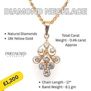 Buy 18K Yellow Gold Diamond Necklace – Luxury Jewellery at Great Value