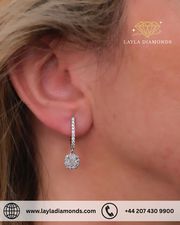 Cushion Halo Diamond Drop Earrings | Radiant Halo Luxury UK