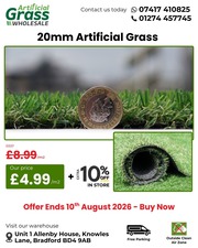 Cheap 20mm Artificial Grass – Wholesale Bulk Supply,  10% Off