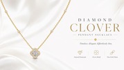 Radiant Diamond Clover Pendant Elegant Fine Jewellery
